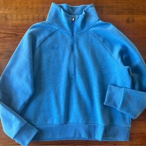Under Armour Blue Half Zip Cropped Sweatshirt Large